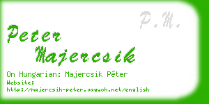 peter majercsik business card